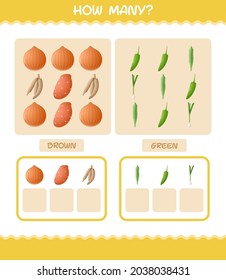 How many cartoon vegetables. Counting game. Educational game for pre shool years kids and toddlers