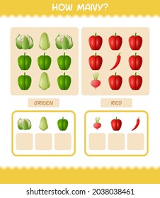 Cuántas verduras de dibujos animados. Juego de conteo. Juego educativo para niños y niños en edad preescolar