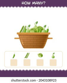 How many cartoon vegetables. Counting game. Educational game for pre shool years kids and toddlers