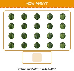 How many cartoon watermelon. Counting game. Educational game for pre shool years kids and toddlers