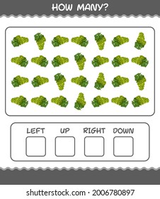 How many cartoon white grape. Counting game. Educational game for pre shool years kids and toddlers