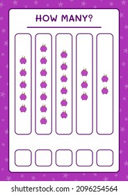 How many Cauldron, game for children. Vector illustration, printable worksheet