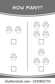 How many of Chick, game for children. Vector illustration, printable worksheet