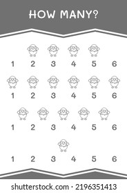How many of Chick, game for children. Vector illustration, printable worksheet