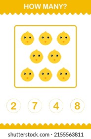 How Many Chicken face. Worksheet for kids