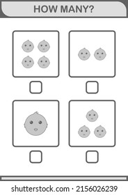 How Many Chicken face. Worksheet for kids