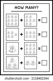 How many christmas bell, game for children. Vector illustration, printable worksheet