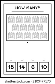 How many christmas calendar, game for children. Vector illustration, printable worksheet