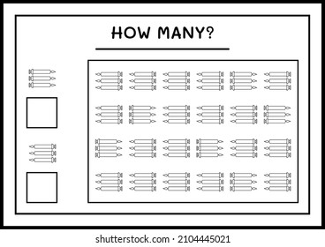 How many christmas candle, game for children. Vector illustration, printable worksheet