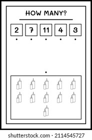 How many christmas candle, game for children. Vector illustration, printable worksheet