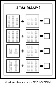 How many christmas candle, game for children. Vector illustration, printable worksheet