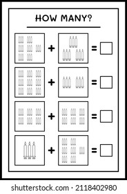 How many christmas candle, game for children. Vector illustration, printable worksheet