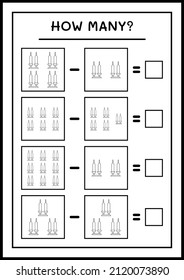 How many christmas candle, game for children. Vector illustration, printable worksheet