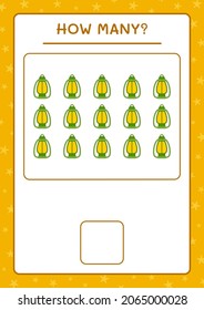 How many christmas lantern, game for children. Vector illustration, printable worksheet