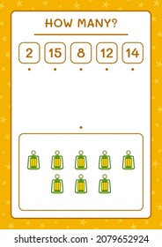 How many christmas lantern, game for children. Vector illustration, printable worksheet