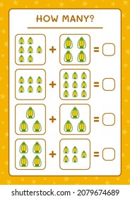 How many christmas lantern, game for children. Vector illustration, printable worksheet