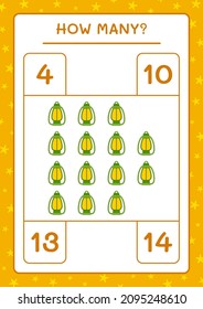How many christmas lantern, game for children. Vector illustration, printable worksheet