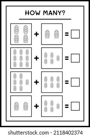 How many christmas lantern, game for children. Vector illustration, printable worksheet