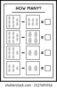 How many christmas lantern, game for children. Vector illustration, printable worksheet