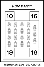 How many christmas lantern, game for children. Vector illustration, printable worksheet