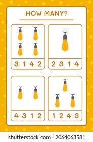 How many christmas light, game for children. Vector illustration, printable worksheet