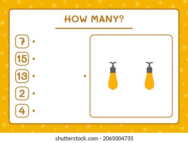 How many christmas light, game for children. Vector illustration, printable worksheet