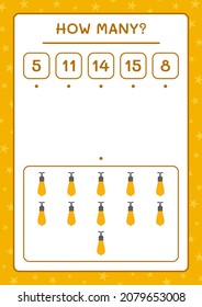 How many christmas light, game for children. Vector illustration, printable worksheet
