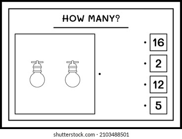 How many christmas light, game for children. Vector illustration, printable worksheet