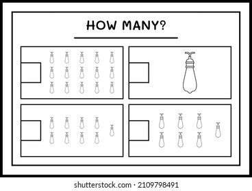 How many christmas light, game for children. Vector illustration, printable worksheet