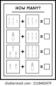 How many christmas light, game for children. Vector illustration, printable worksheet