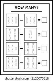 How many christmas light, game for children. Vector illustration, printable worksheet