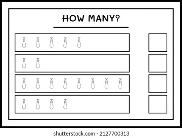 How many christmas light, game for children. Vector illustration, printable worksheet