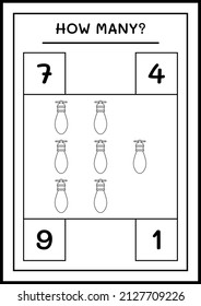 How many christmas light, game for children. Vector illustration, printable worksheet
