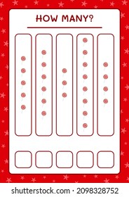 How many christmas lollipop, game for children. Vector illustration, printable worksheet