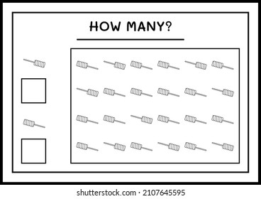 How many christmas lollipop, game for children. Vector illustration, printable worksheet