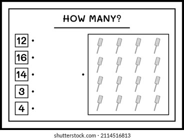 How many christmas lollipop, game for children. Vector illustration, printable worksheet