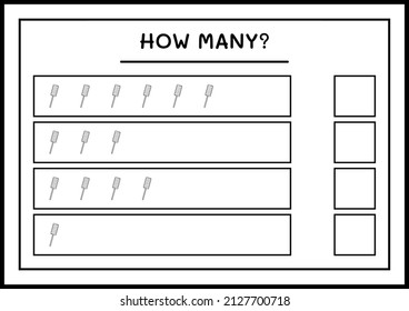 How many christmas lollipop, game for children. Vector illustration, printable worksheet