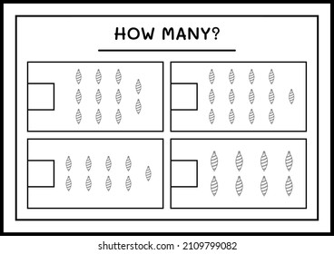 How many christmas ornament, game for children. Vector illustration, printable worksheet