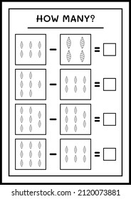 How many christmas ornament, game for children. Vector illustration, printable worksheet