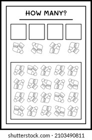 How many christmas sock, game for children. Vector illustration, printable worksheet