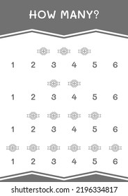 How many of Clover badge, game for children. Vector illustration, printable worksheet