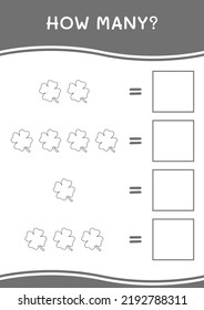 How many of Clover, game for children. Vector illustration, printable worksheet