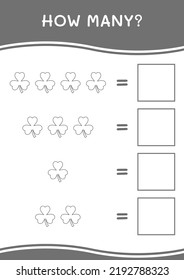 How many of Clover, game for children. Vector illustration, printable worksheet
