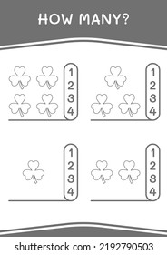 How many of Clover, game for children. Vector illustration, printable worksheet