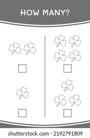 How many of Clover, game for children. Vector illustration, printable worksheet