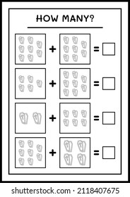 How many Coffin, game for children. Vector illustration, printable worksheet