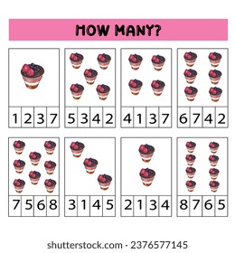 How many. Count how many objects are hidden in the picture. How many objects are in the picture? Vector illustration