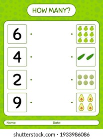 How many counting cucumber worksheet for preschool kids, kids activity sheet, printable worksheet