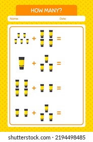 How many counting game with acrylic paint. worksheet for preschool kids, kids activity sheet