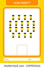 How many counting game with acrylic paint. worksheet for preschool kids, kids activity sheet